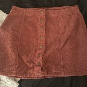 CHARLOTTE RUSSE CORDUROY BUTTON UP SKIRT